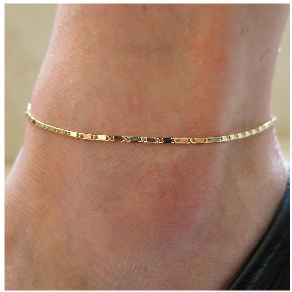 "All-Match Simple Beach Chain Anklet - Fresh and Popular Summer Jewelry"