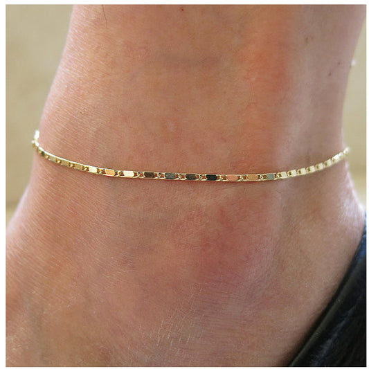 "All-Match Simple Beach Chain Anklet - Fresh and Popular Summer Jewelry"