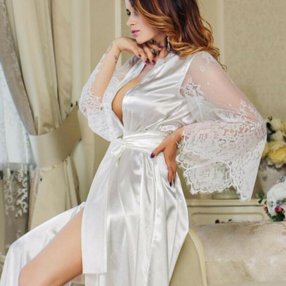 Lace Robe Nightgown women Sleepwear Pajamas