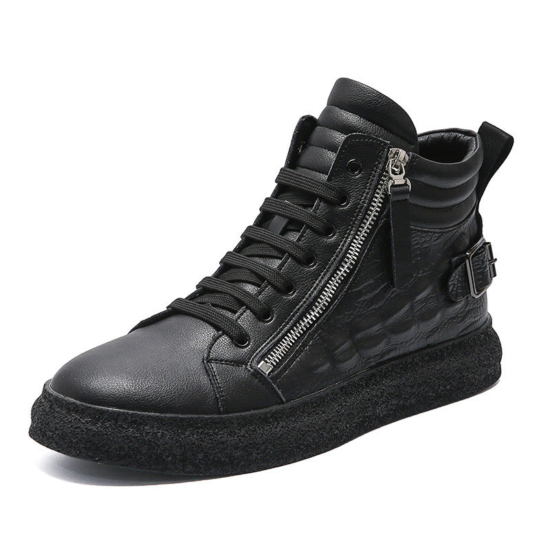 High-top Shoes Leather Casual Shoes  Fashion Shoes