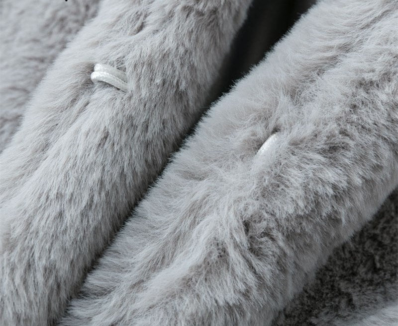 women faux fur coat streetwear