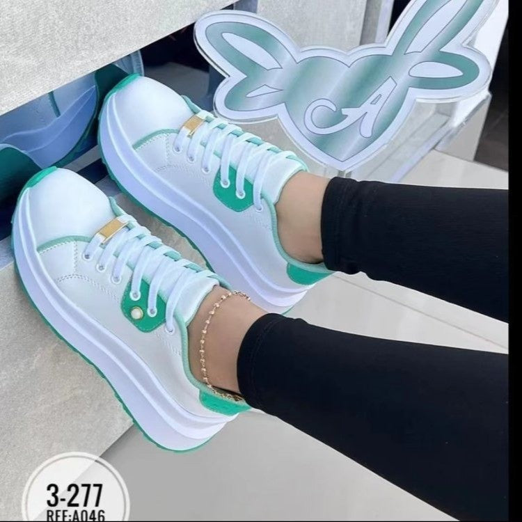 Women's Shoes Lace-up White Shoes