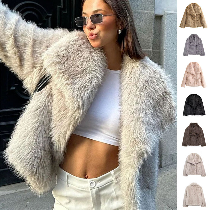 Winter Plush Coat Fashion  Tops Women Clothing