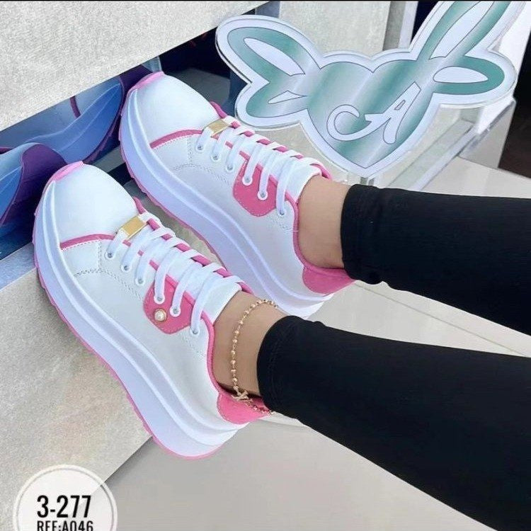 Women's Shoes Lace-up White Shoes